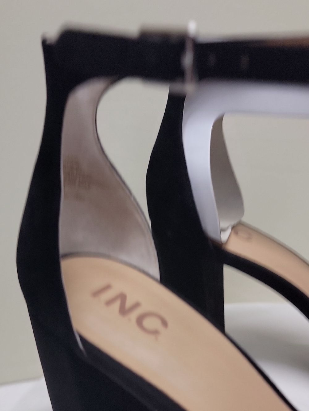 INC INTERNATIONAL CONCEPTS NEW IN BOX BLACK SUEDE DRESSY BLOCK HEEL SANDALS SZ10 - Picture 9 of 14